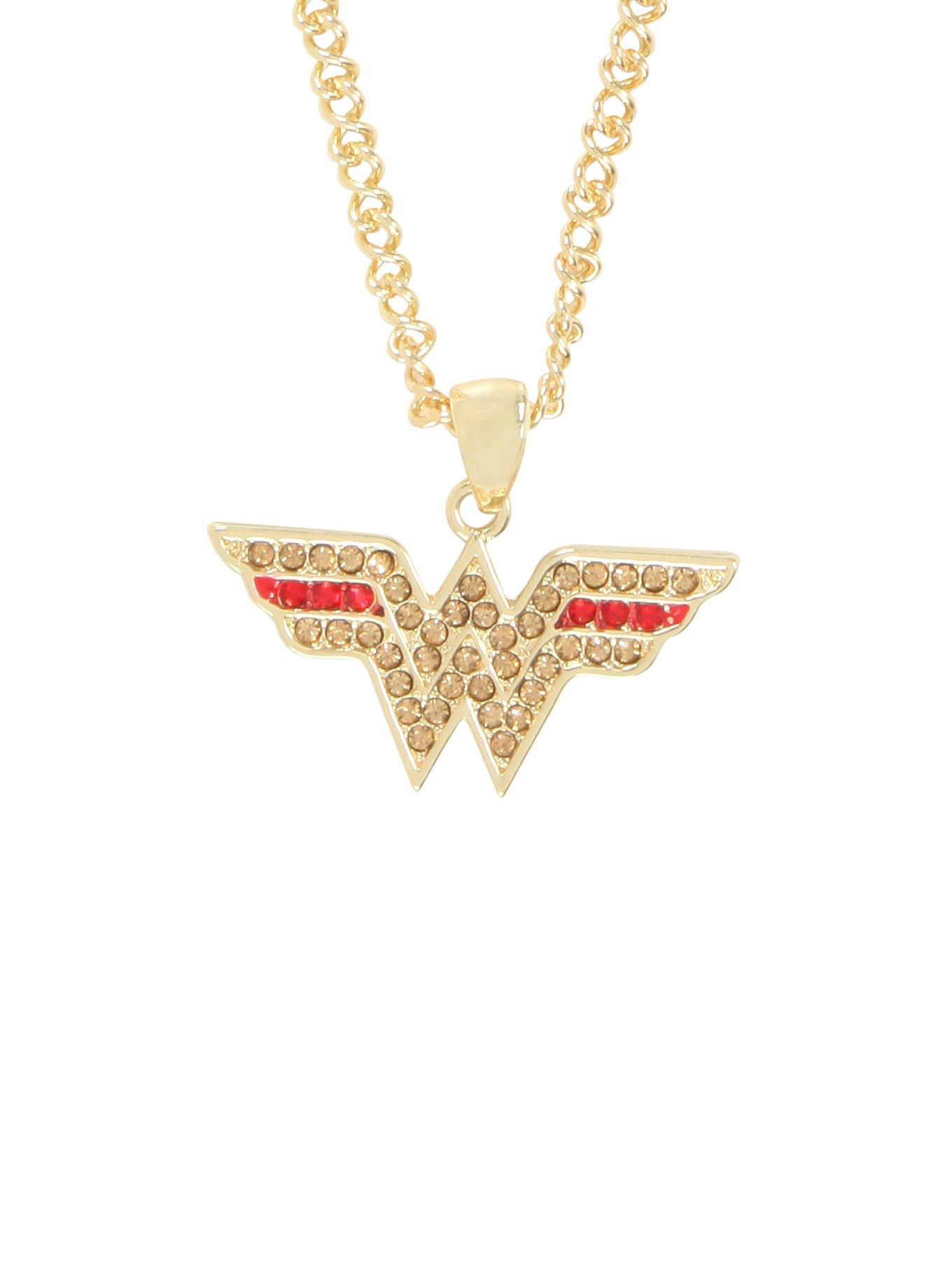 DC Comics Wonder Woman Bling Logo Necklace, , hi-res