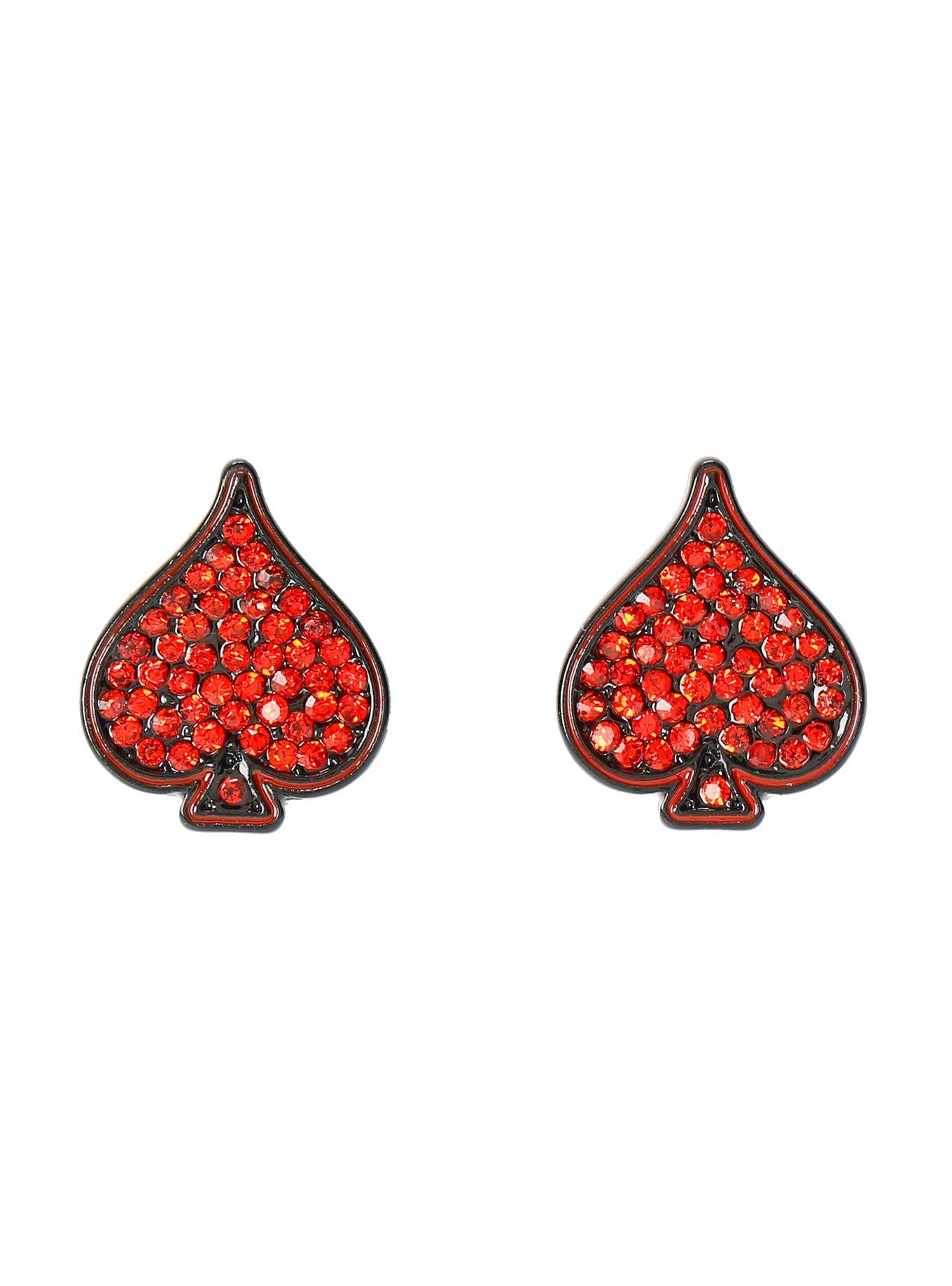 DC Comics Harley Quinn Spade Stud Earrings, , hi-res