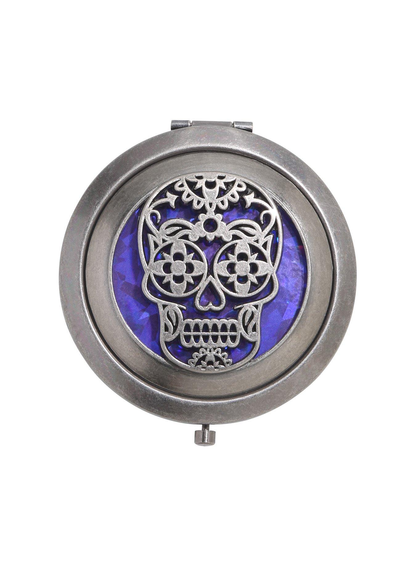Sugar Skull Metal Hinge Mirror, , hi-res