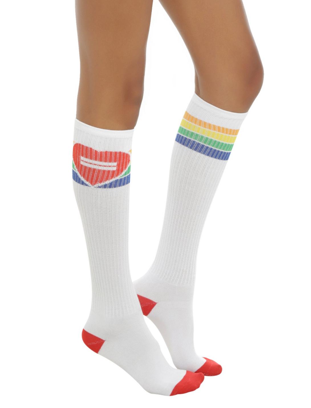 Blackheart Rainbow Love Knee Socks, , hi-res