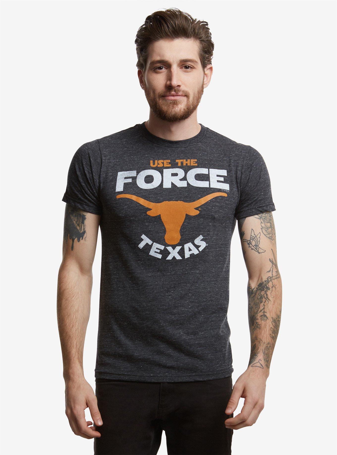 Star Wars University Of Texas Use The Force T-Shirt, BLACK, hi-res