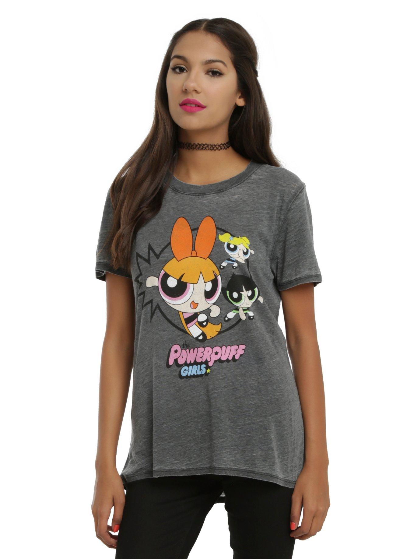 Powerpuff Girls Trio Punch Girls T-Shirt, GREY, hi-res