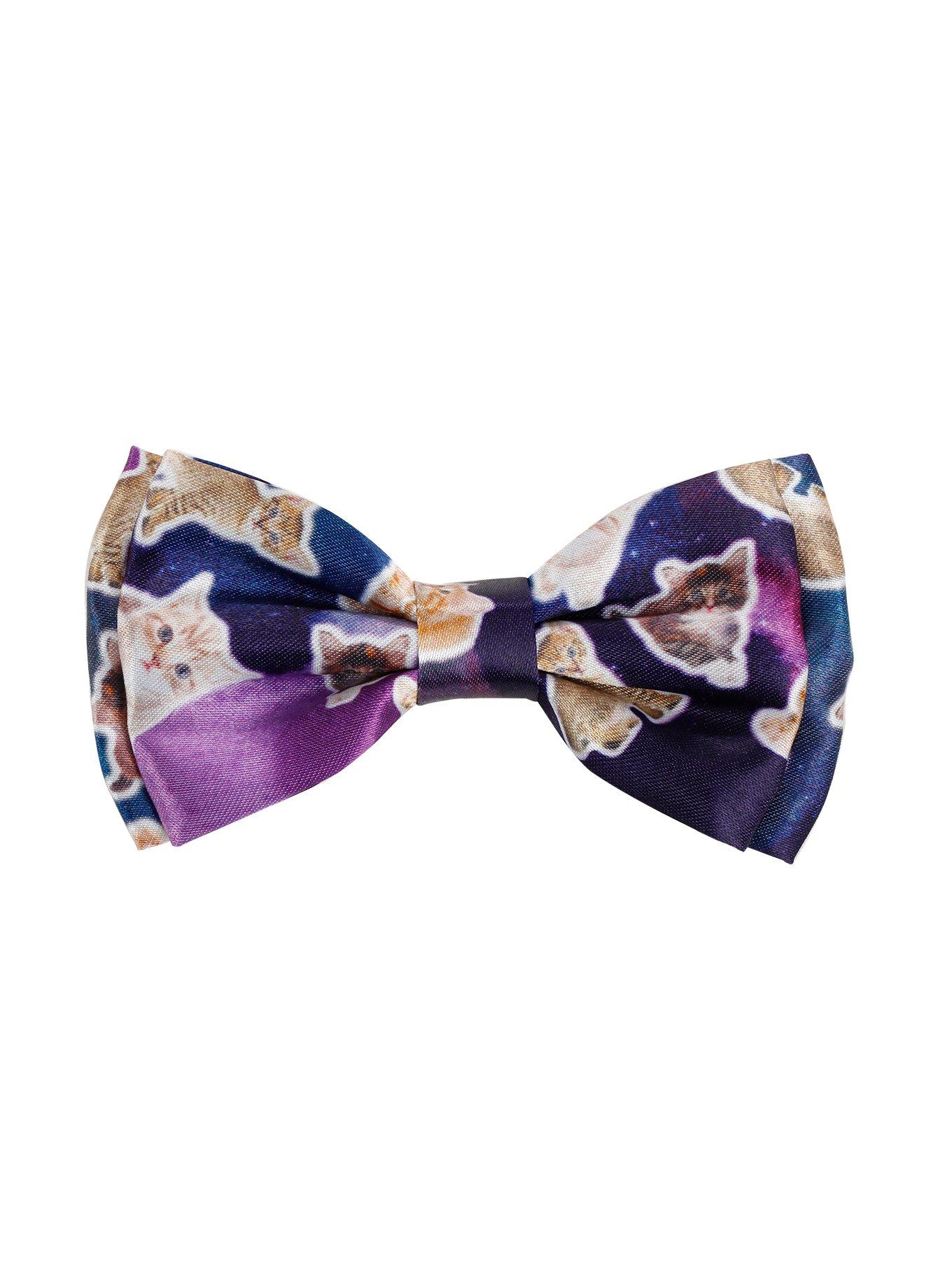 Galactic Kitty Satin Hair Bow, , hi-res