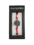 Blackheart Hematite Rose Red Cord Bracelet, , hi-res