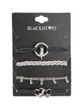 Blackheart Silver Chain Cat & Double Heart Bracelet Set, , hi-res