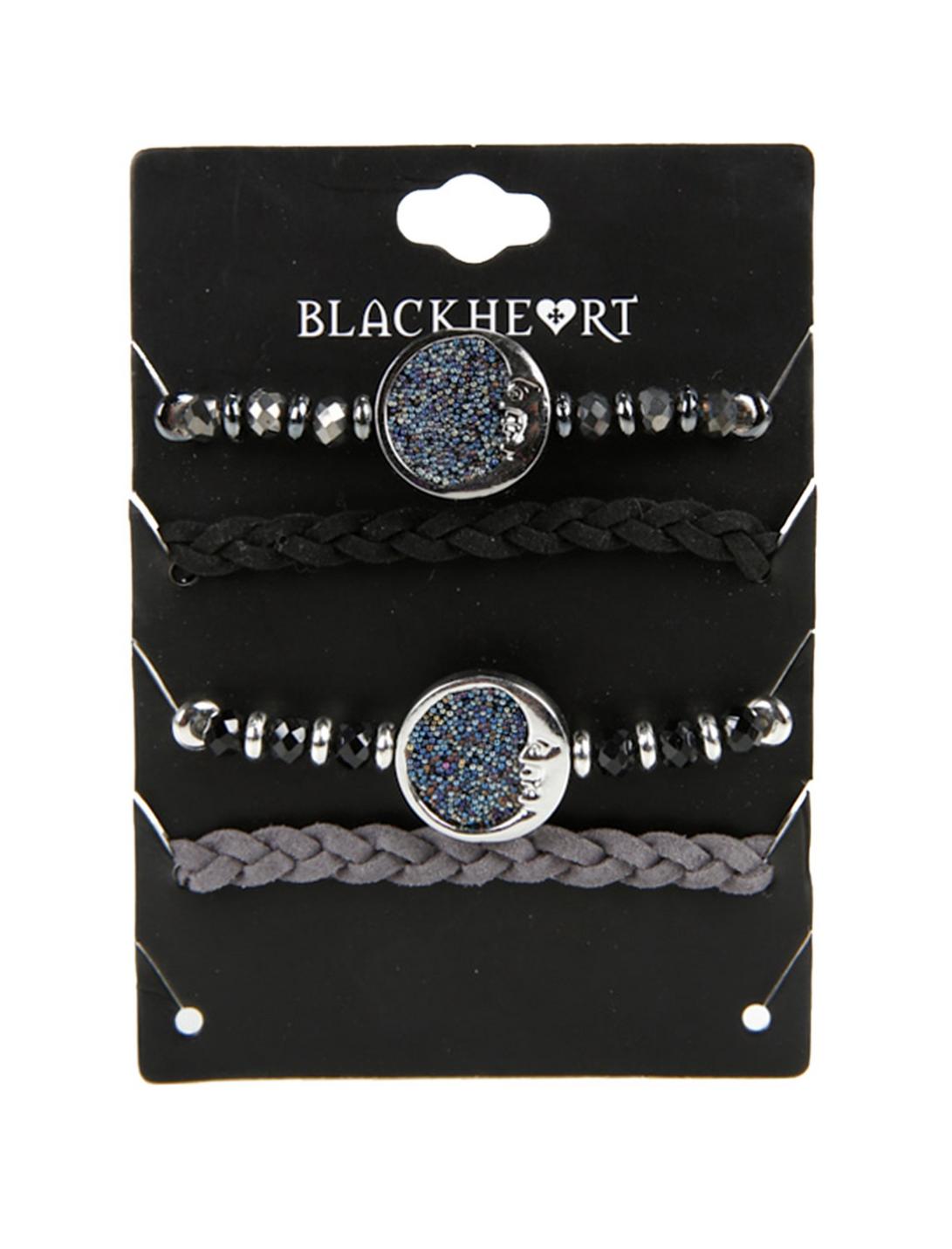 Blackheart Silver Moon Bracelet Set, , hi-res