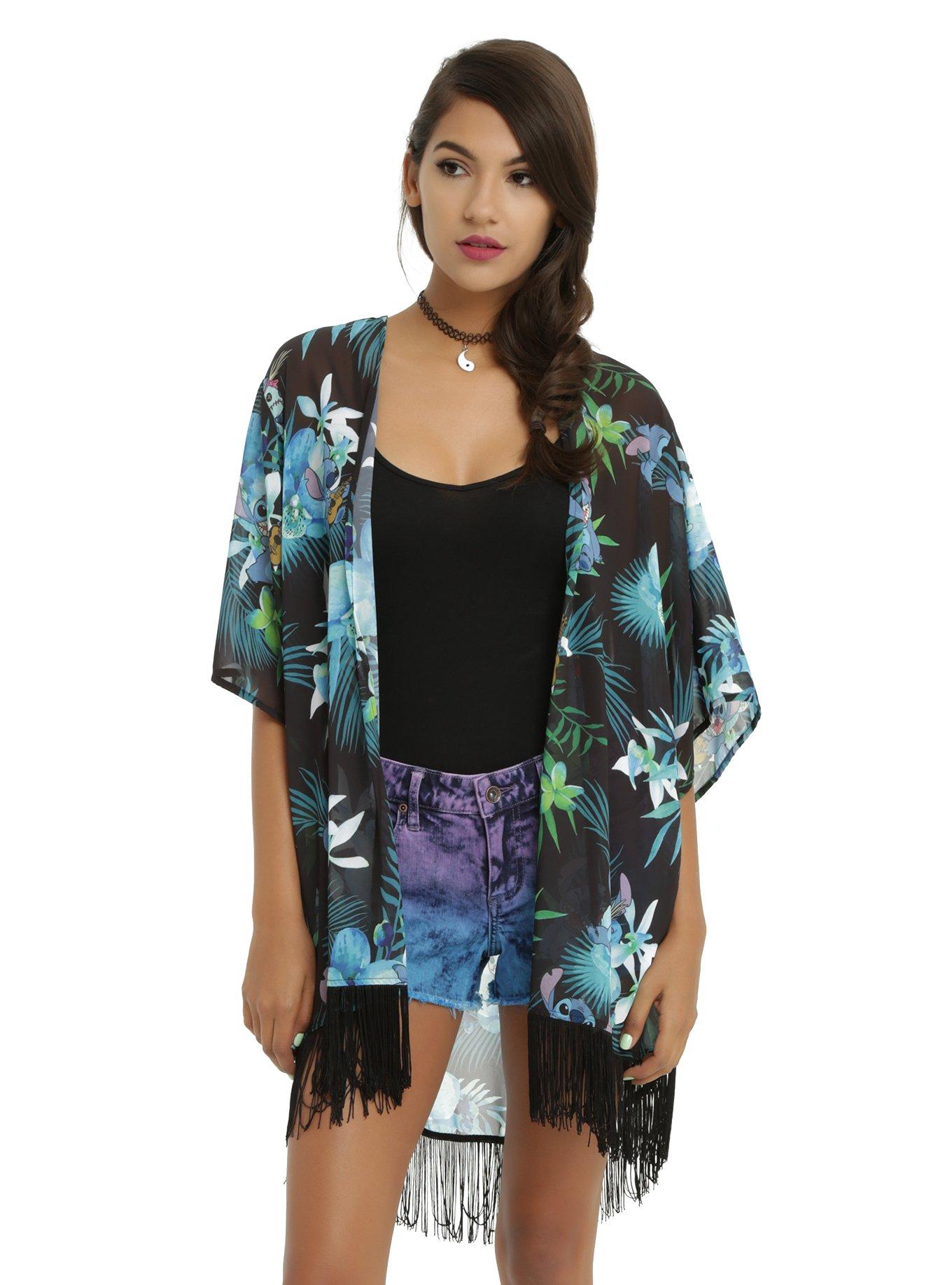 Disney Lilo & Stitch Tropical Kimono, BLUE, hi-res