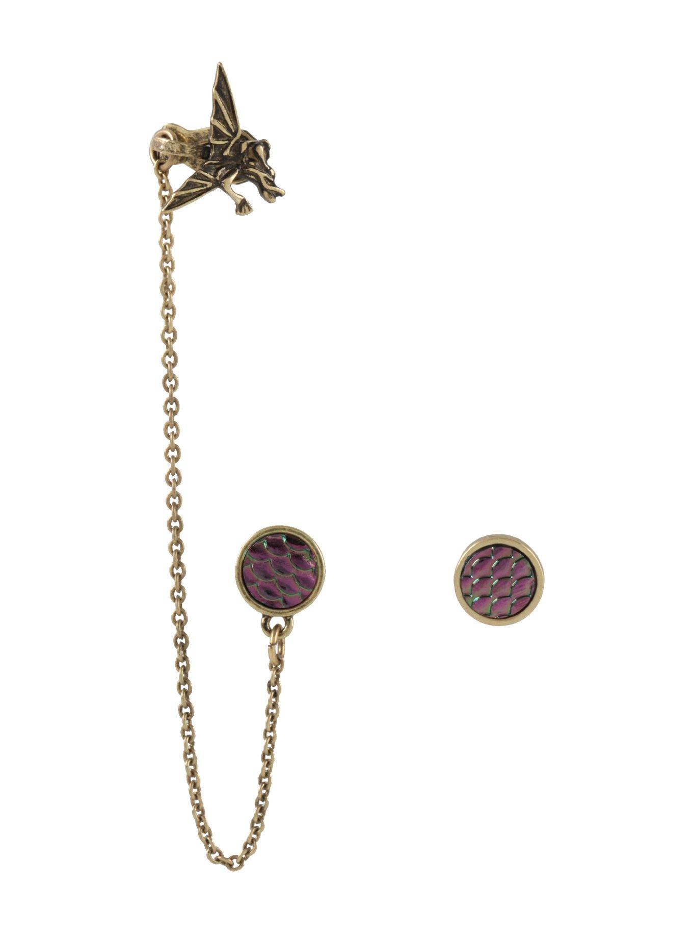 Blackheart Gold Dragon Ear Cuff, , hi-res