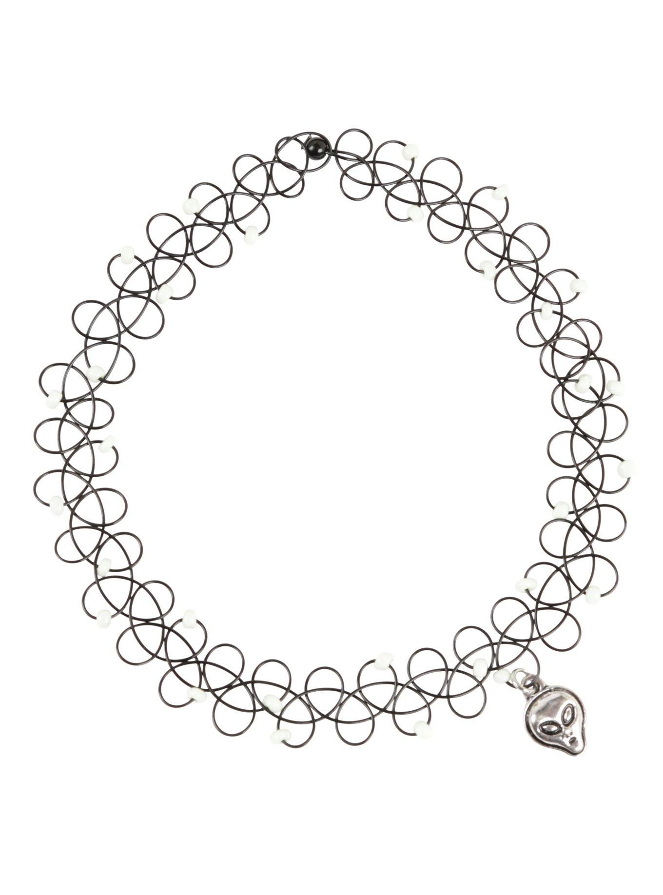 Glow Bead Alien Charm Tattoo Choker Hot Topic