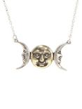 Gold Moon & 2 Silver Half Moon Chain Necklace, , hi-res