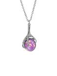 Blackheart Hematite Talon Holding Purple Opal Necklace, , hi-res