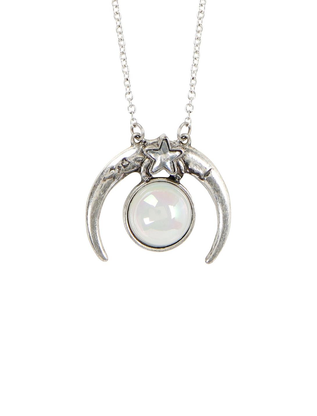 Crescent Moon Opal Necklace, , hi-res
