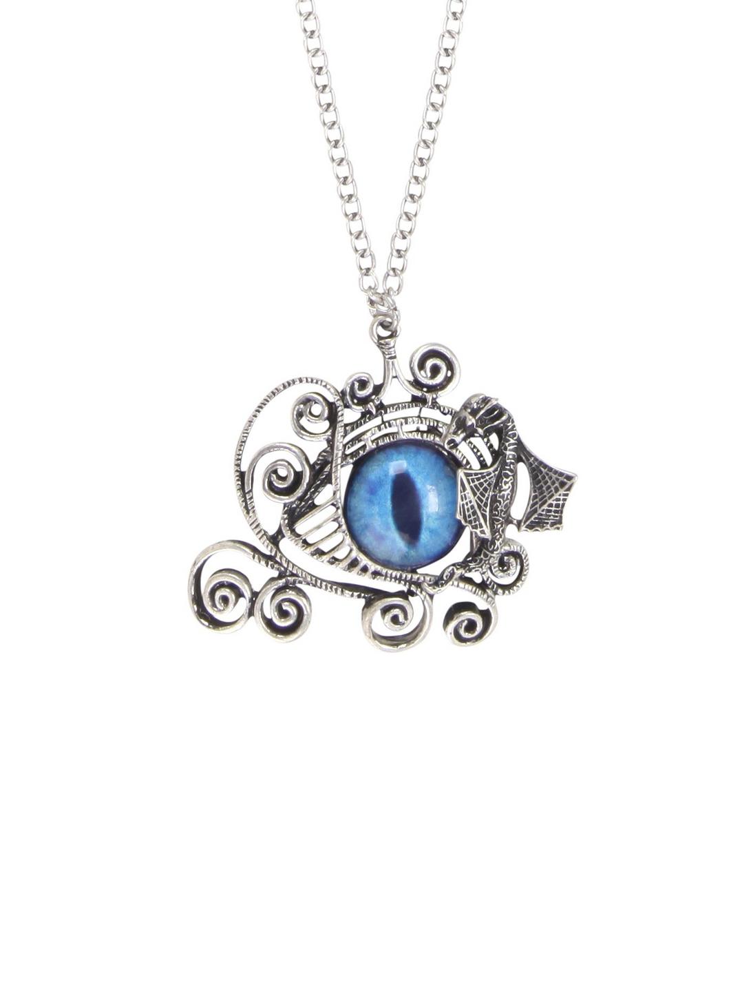 Blackheart Blue Dragon Eye & Mini Dragon Necklace, , hi-res