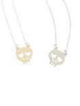 Blackheart Silver & Gold Bestie Skull Necklace Set, , hi-res
