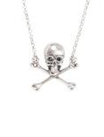 Blackheart Silver Skull & Crossbones Necklace, , hi-res