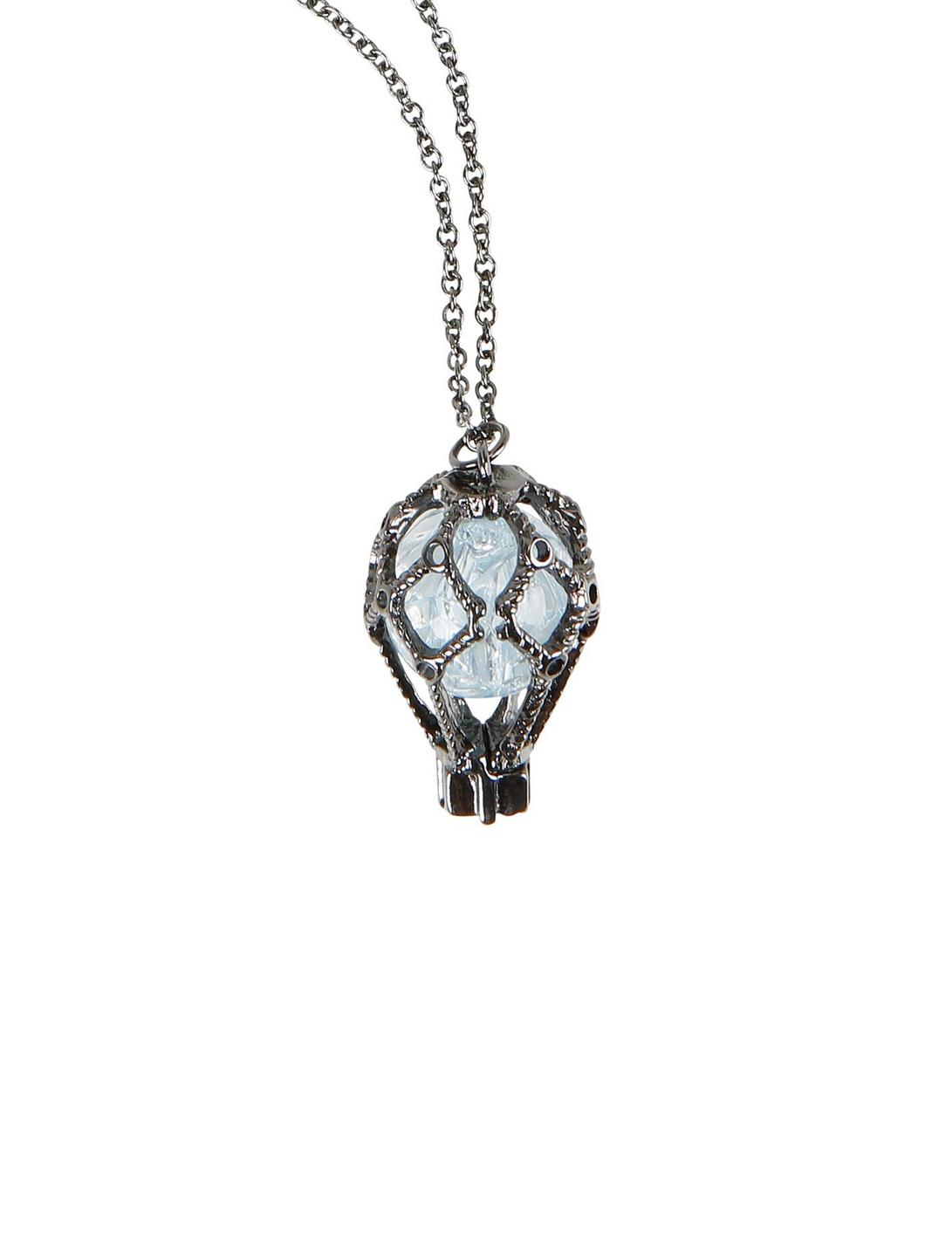 Blackheart Blue Crystal Hot Air Balloon Necklace, , hi-res