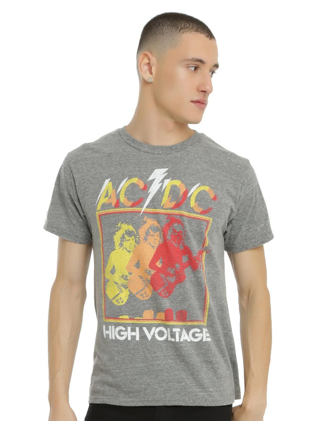 AC/DC High Voltage Tri-Blend T-Shirt, HEATHER GREY, hi-res