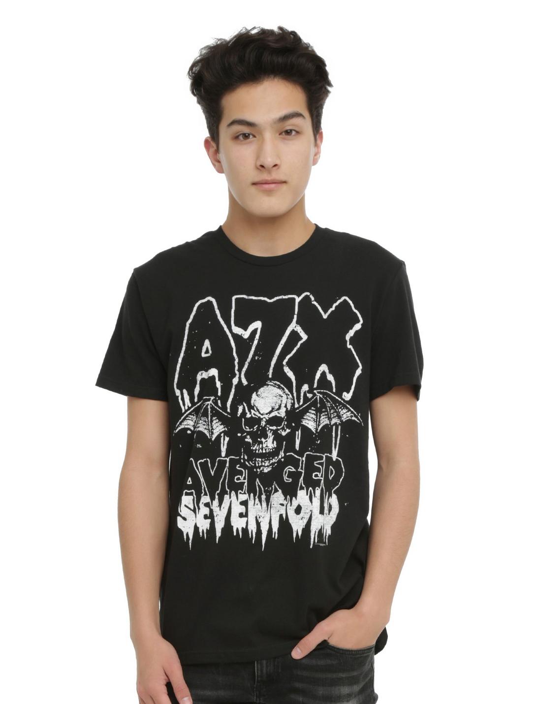 Avenged Sevenfold Drip Logo T-Shirt, BLACK, hi-res
