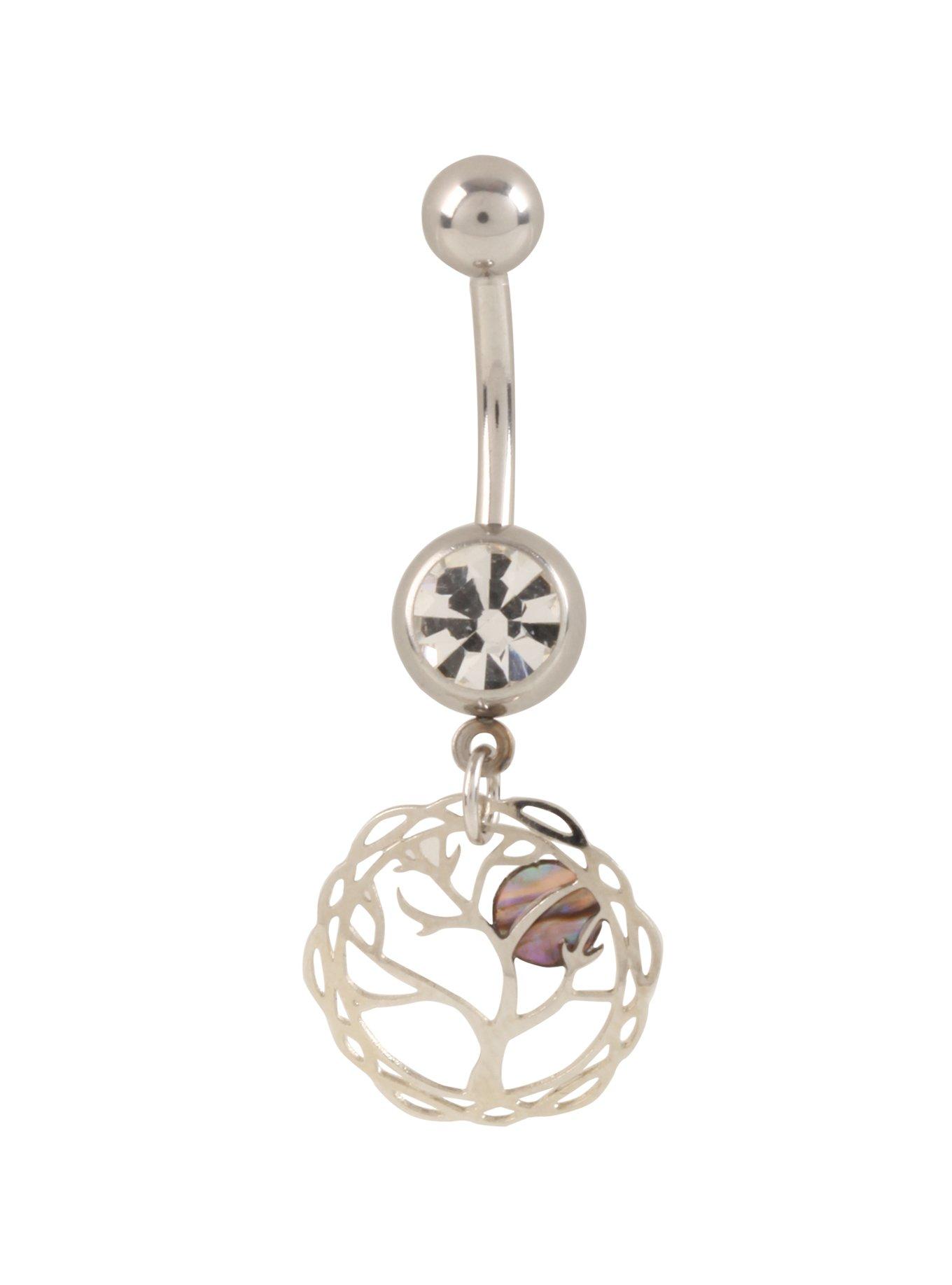 14G Steel Tree Of Life Navel Barbell | Hot Topic