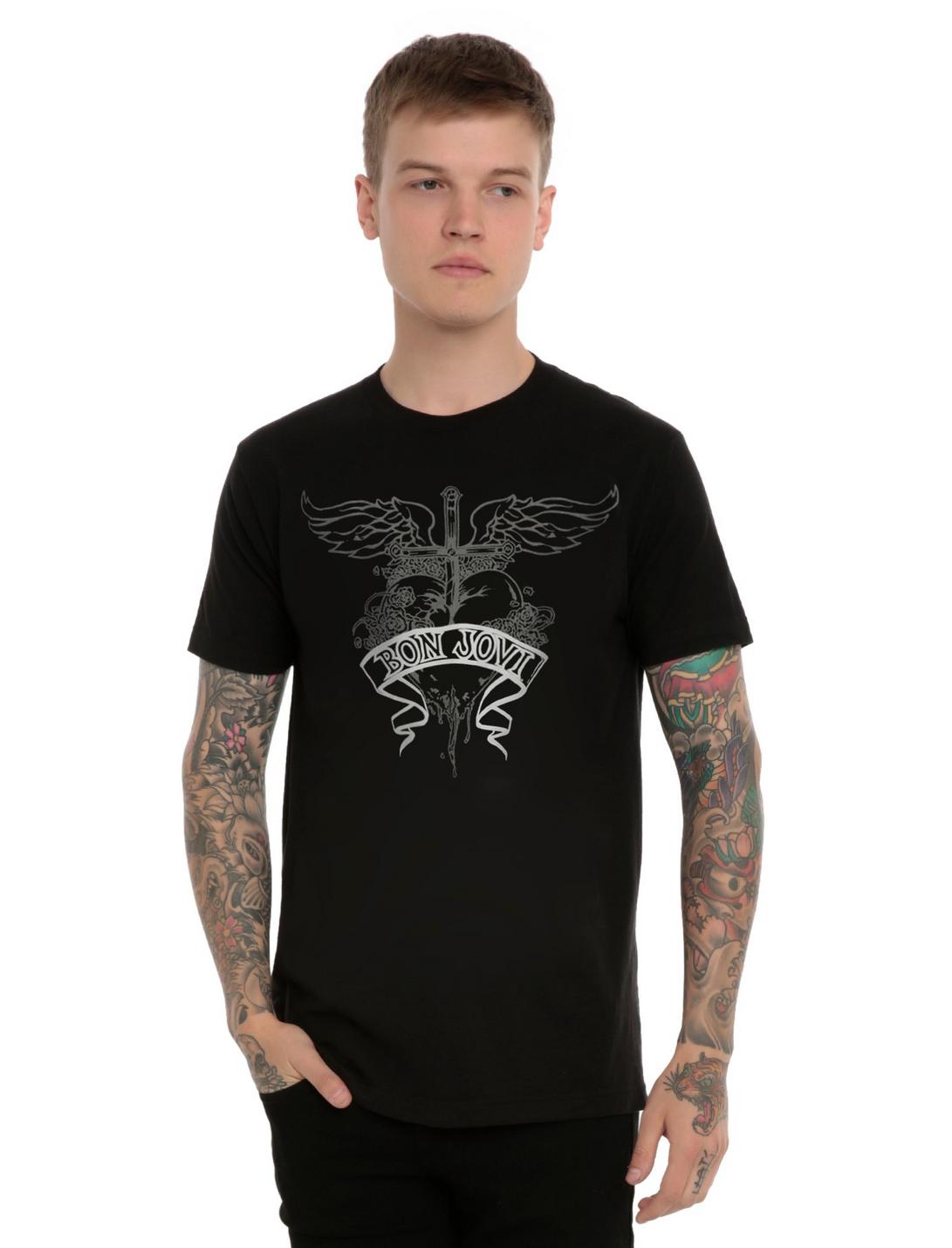 Bon Jovi Heart Tattoo T-Shirt, , hi-res