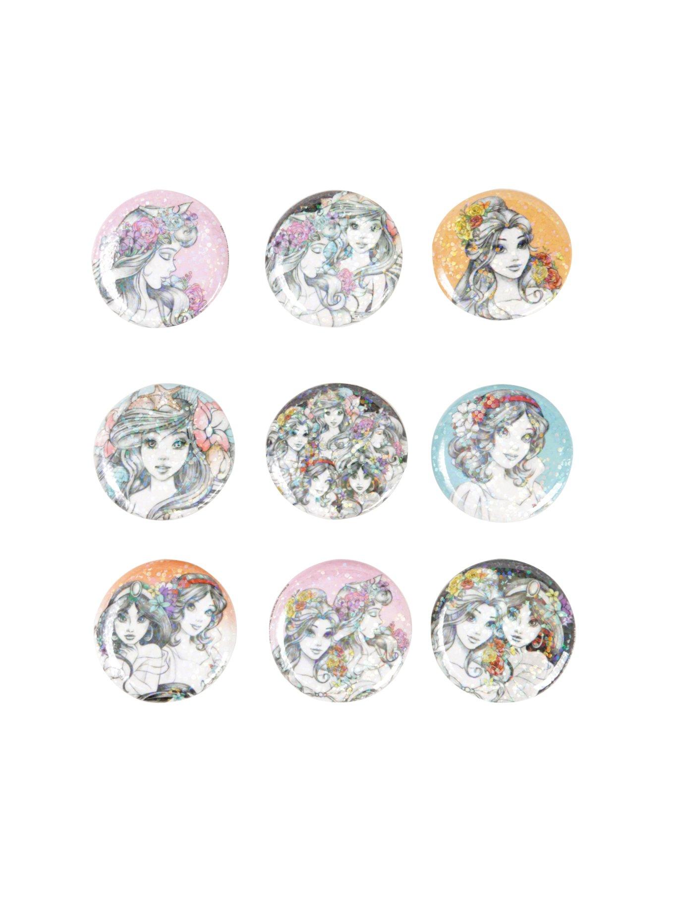 Loungefly Disney Glitter Princess Button Blind Bag, , hi-res