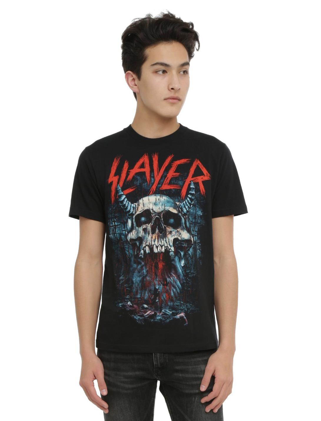 Slayer Bleeding Skull T-Shirt, BLACK, hi-res