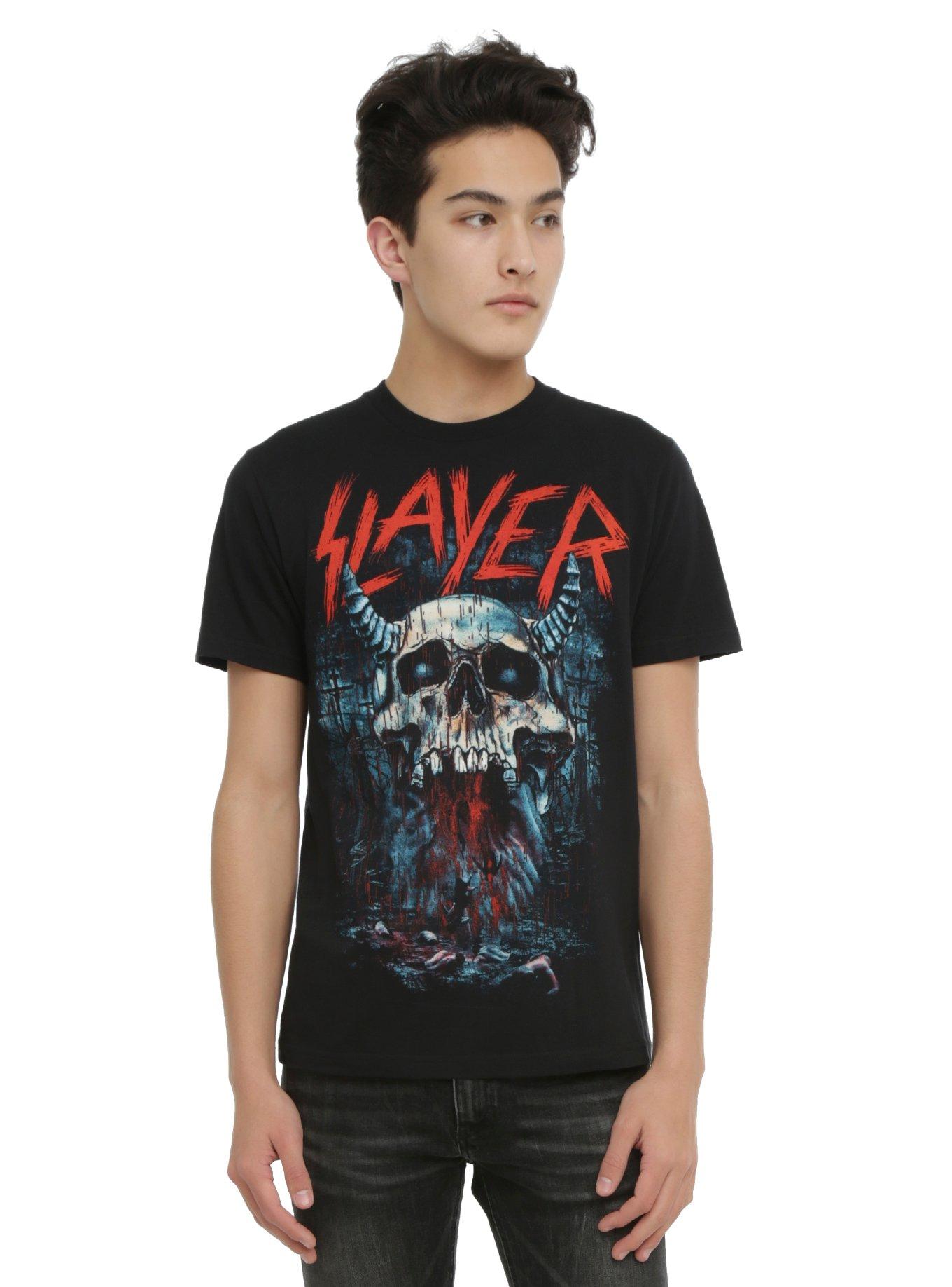 Slayer Bleeding Skull T-Shirt, BLACK, hi-res