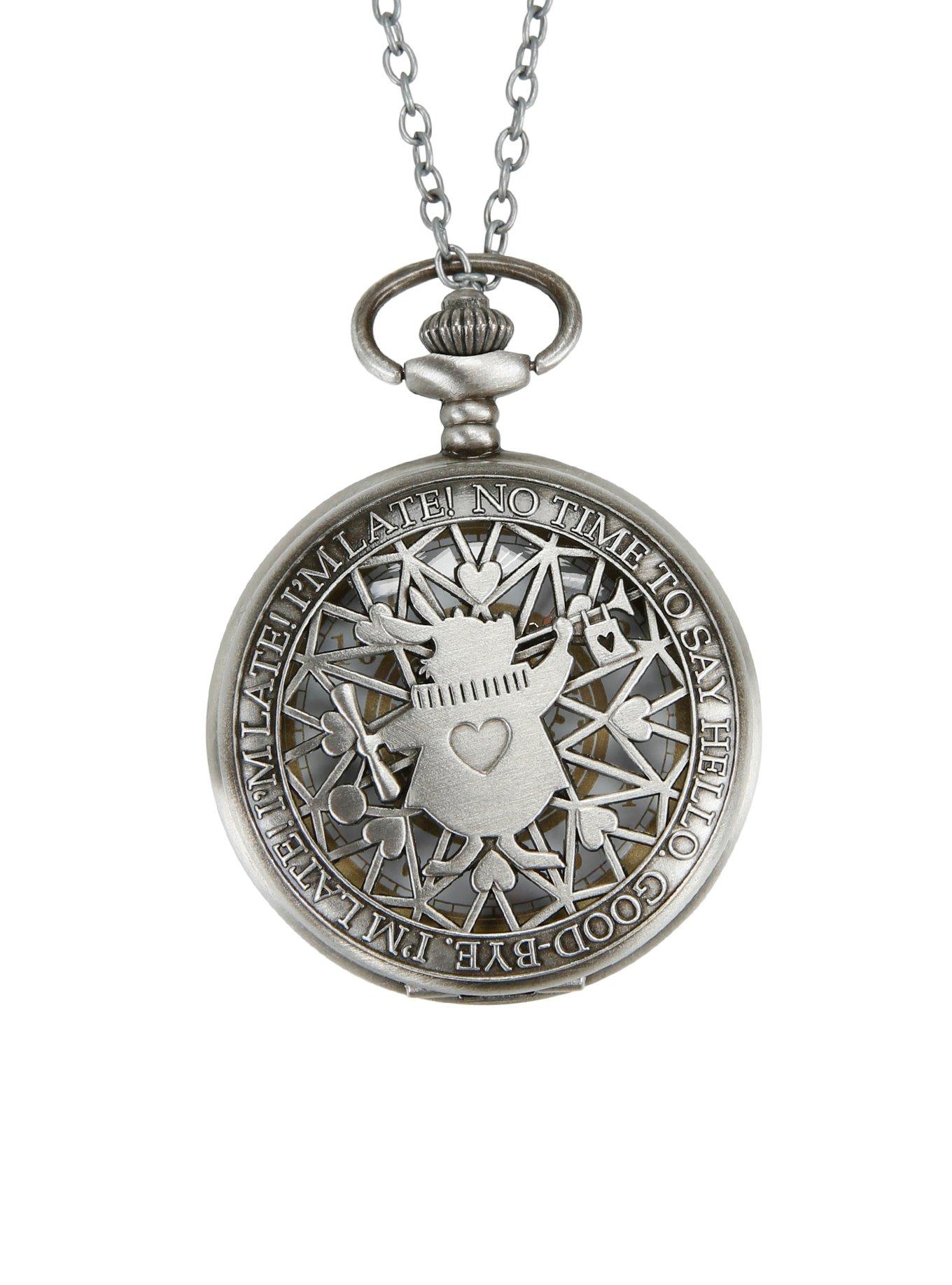 Alice in Wonderland necklace costume accessories jewelry pocket watch