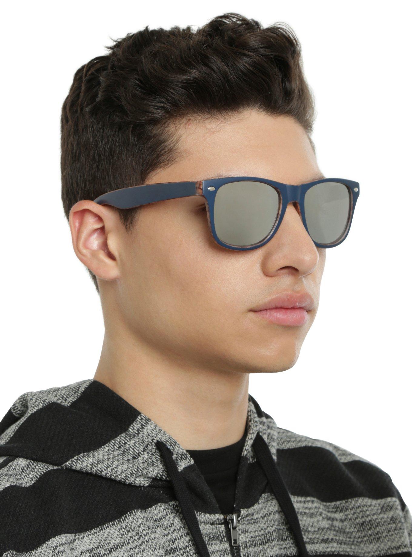 Bali Blue Wood Mirror Lens Sunglasses, , hi-res