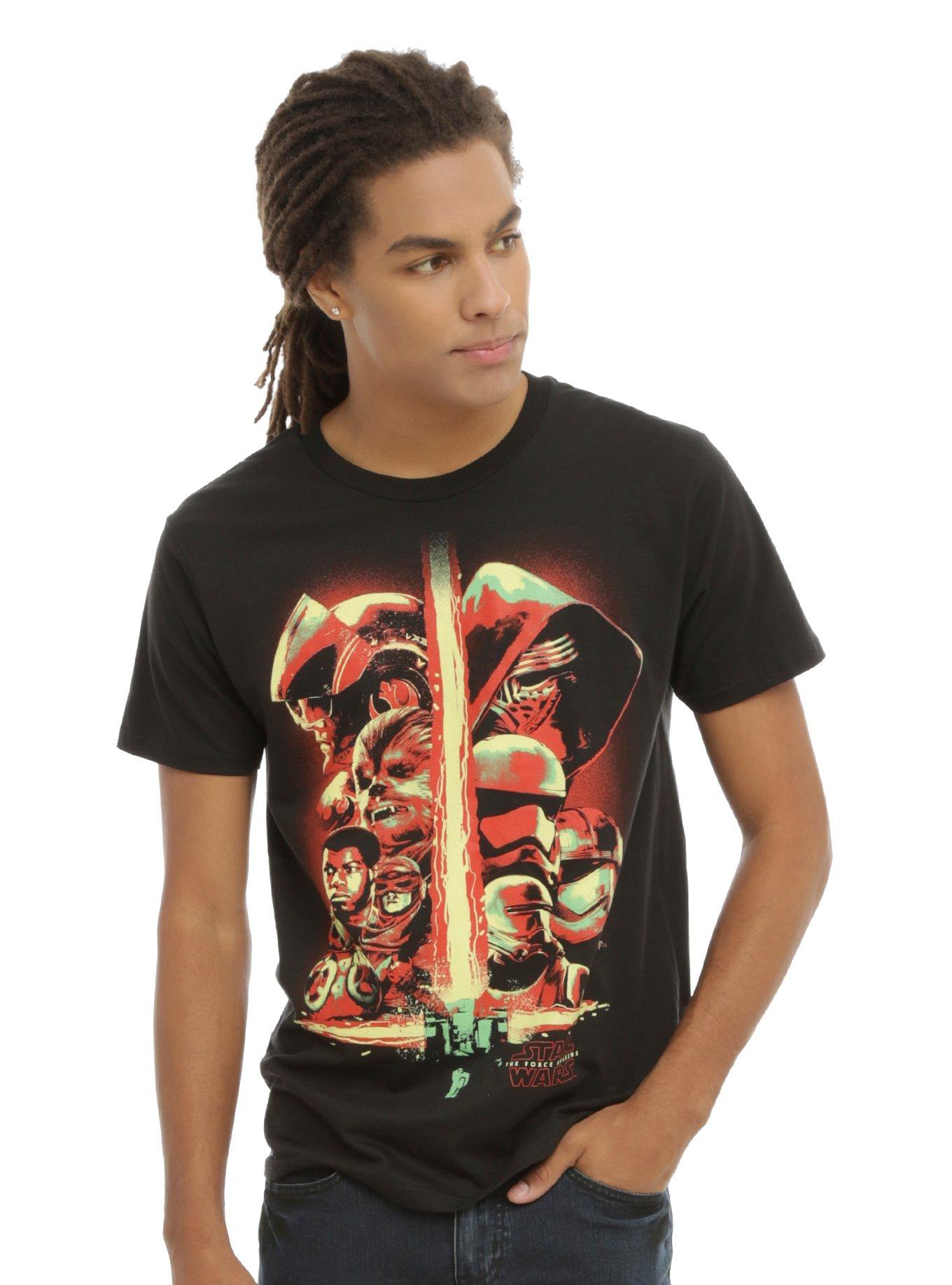 Star Wars: The Force Awakens Characters T-Shirt, BLACK, hi-res