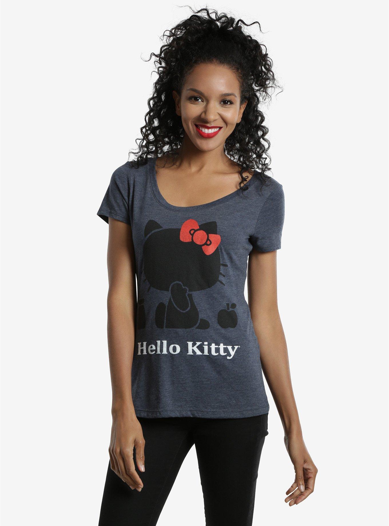 Sanrio Hello Kitty Silhouette Womens Tee, GREY, hi-res