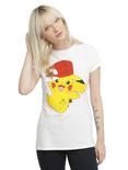 Pokemon Pikachu Hat Girls T-Shirt, WHITE, hi-res