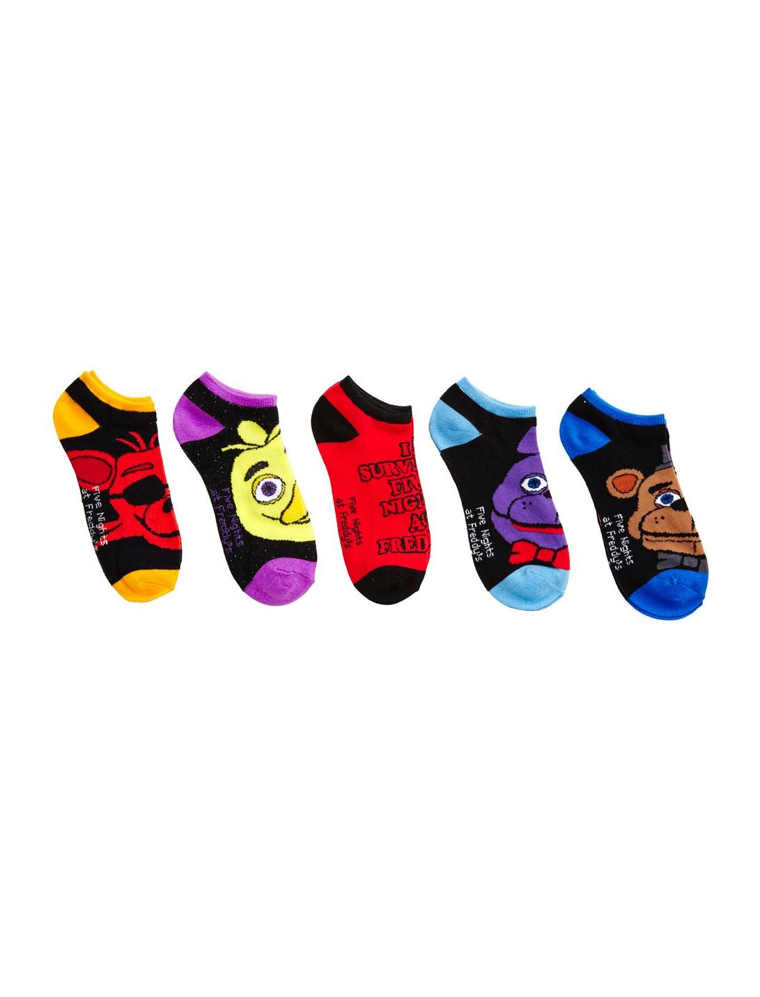 Five Nights At Freddy's 5 Pack No-Show Socks 5 Pair, , hi-res