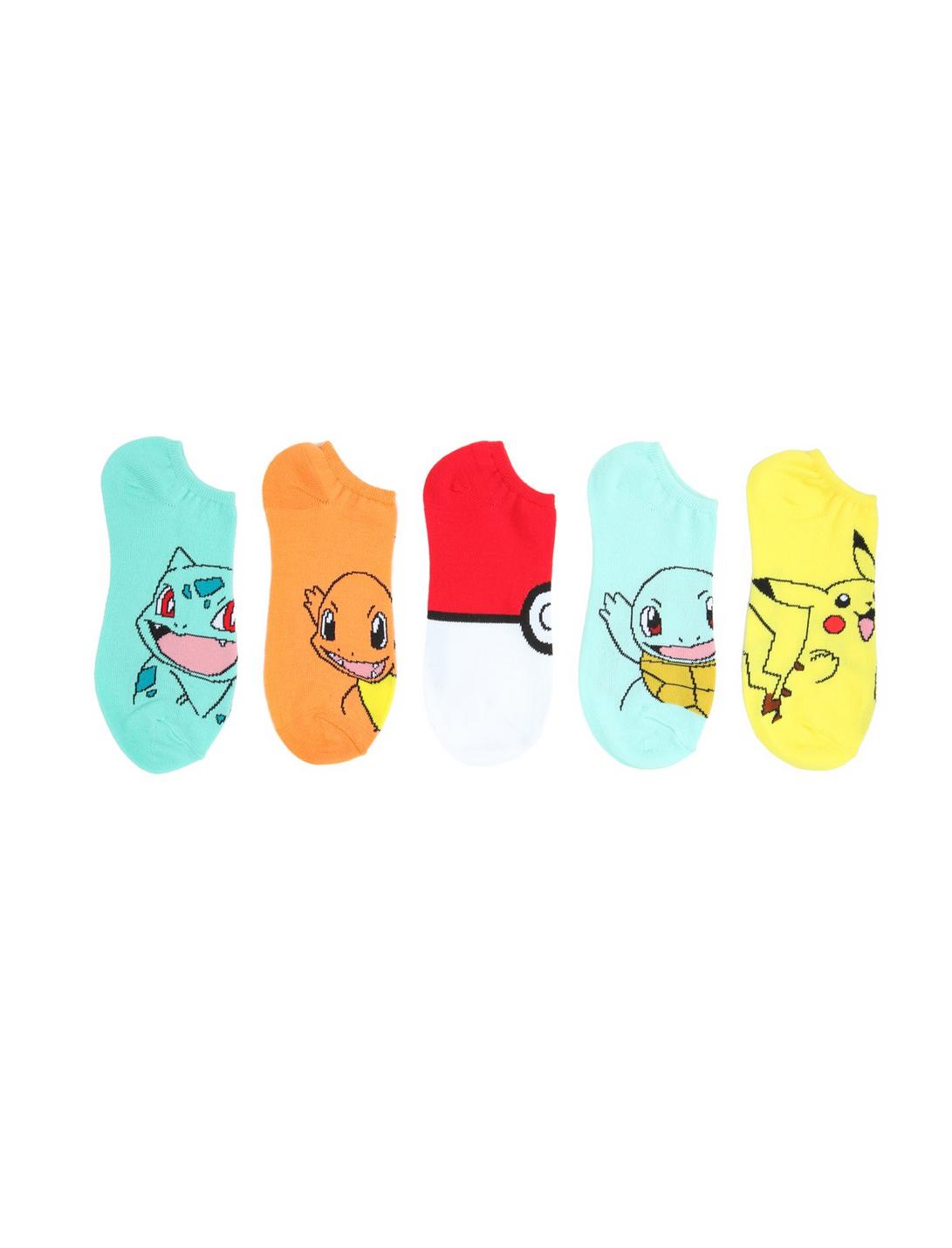 Pokemon Big Face No-Show Socks 5 Pair, , hi-res