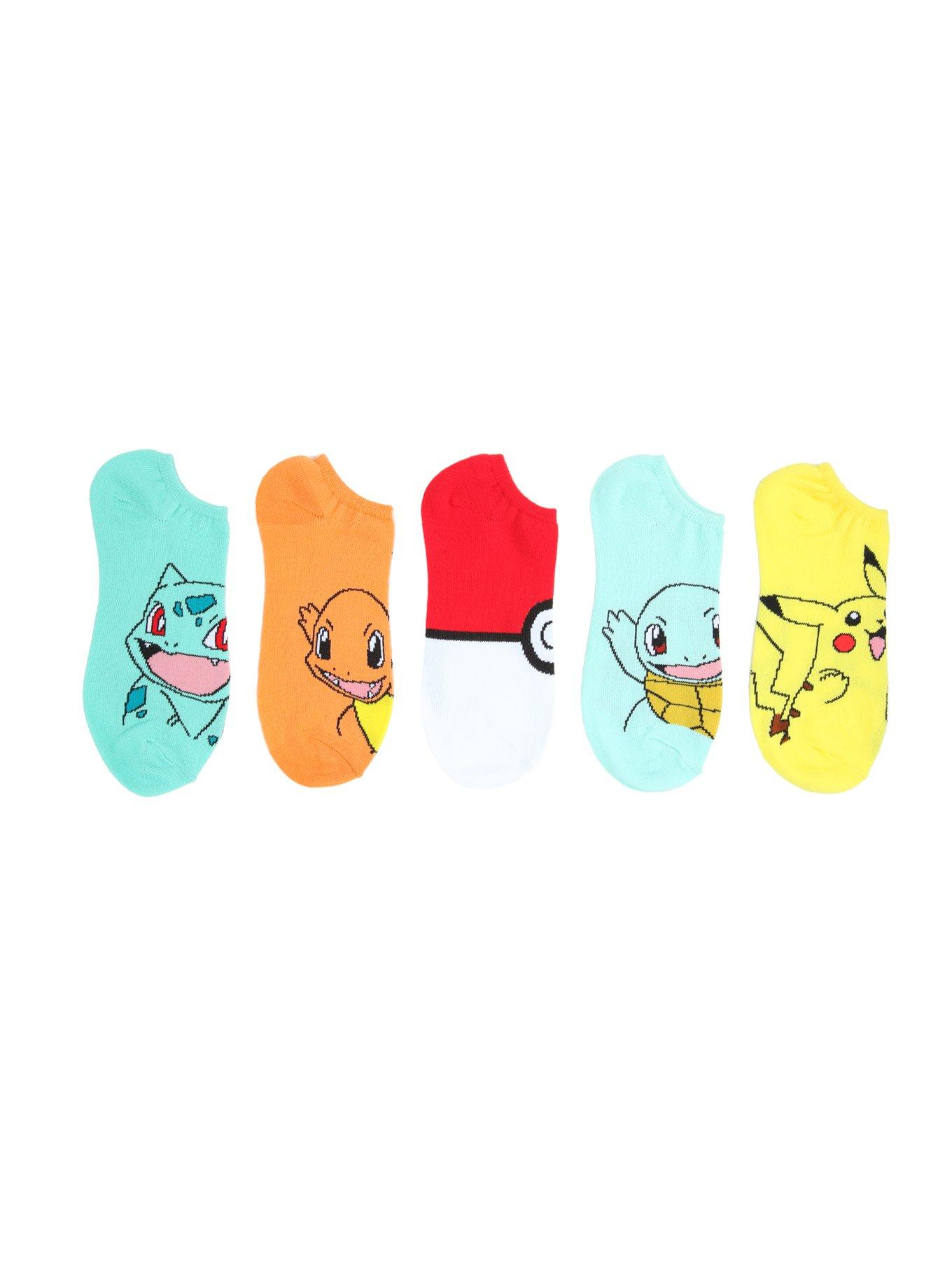 Pokemon Big Face No-Show Socks 5 Pair, , hi-res