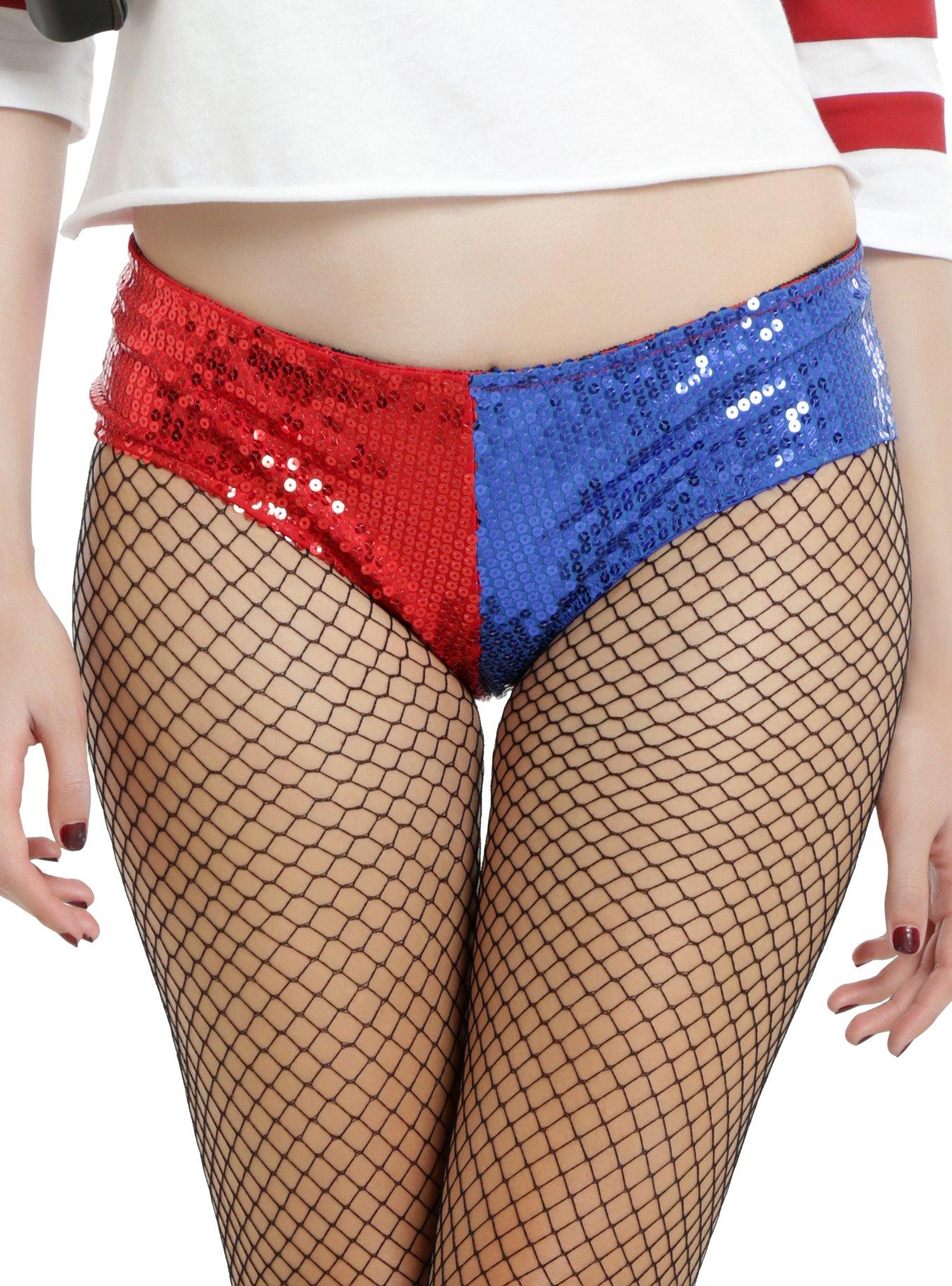 DC Comics Suicide Squad Harley Quinn Sequin Hot Pant, MULTI, hi-res