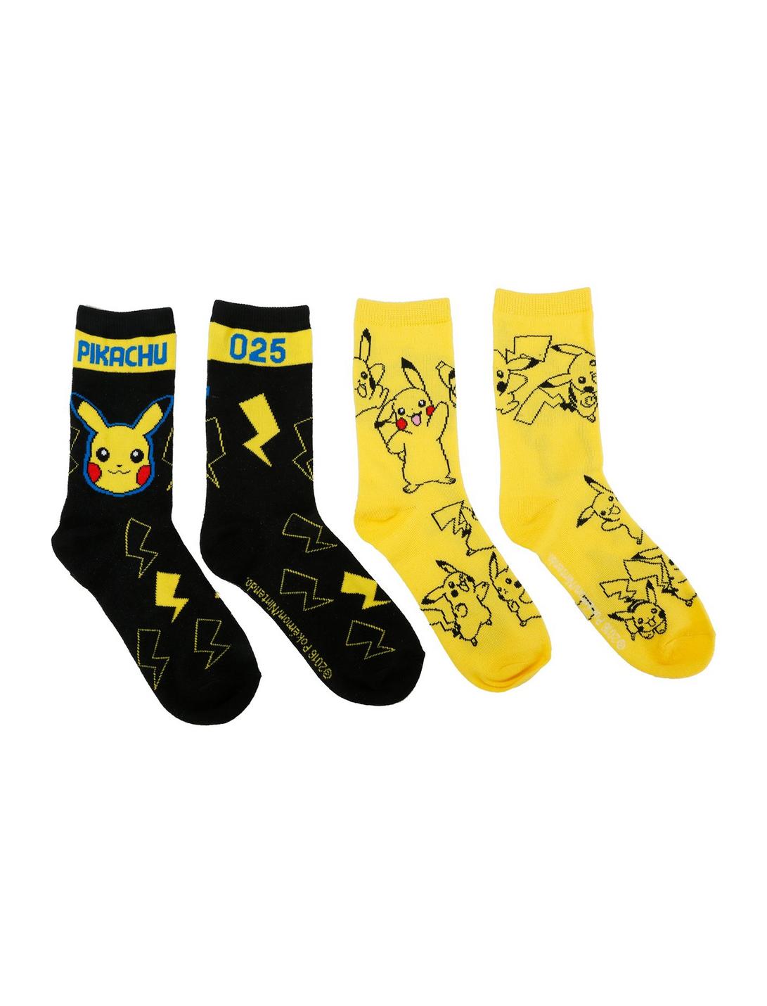 Pokemon Pikachu Crew Socks 2 Pair, , hi-res