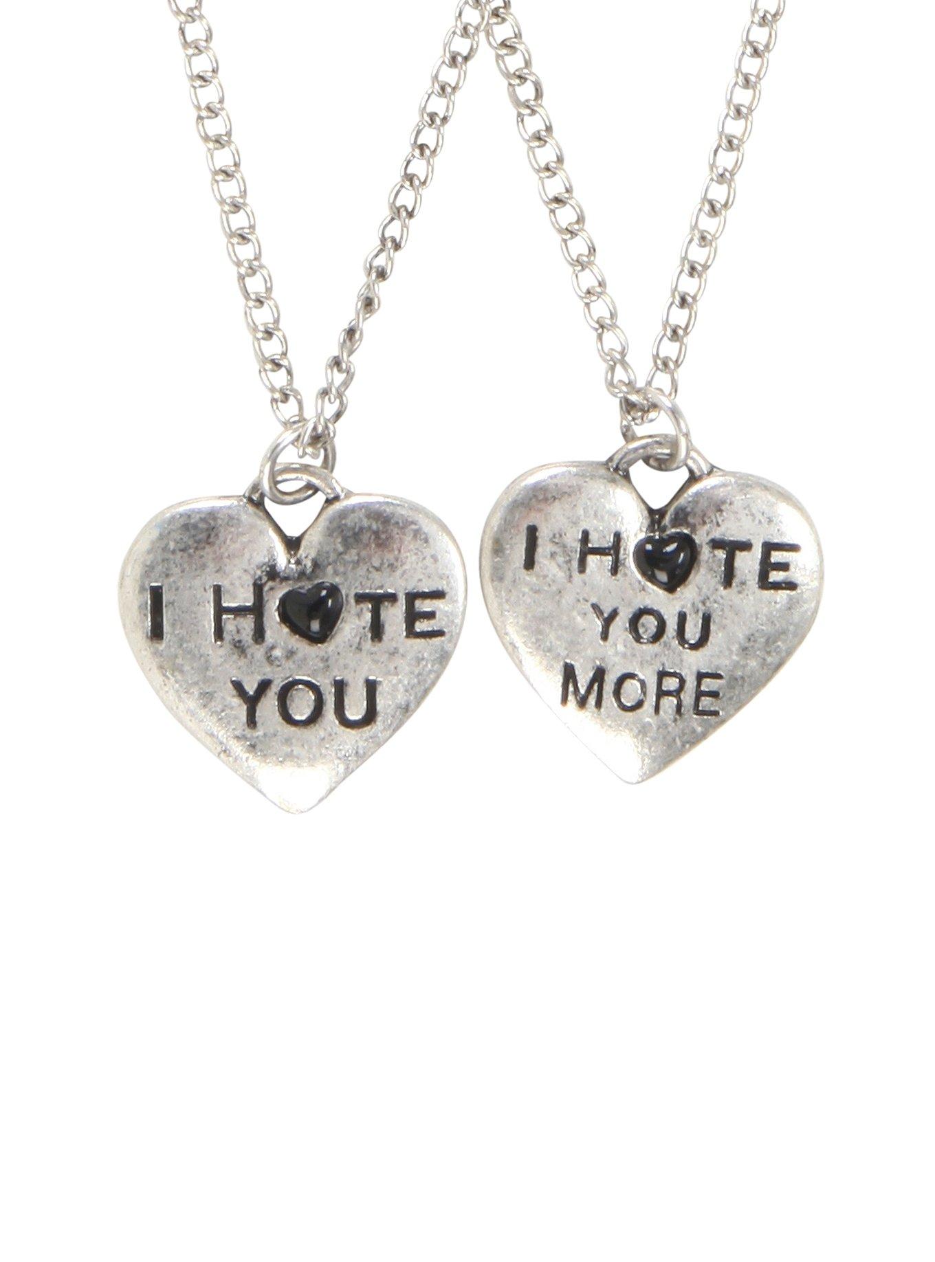 I Hate You BFF Necklace Set, , hi-res