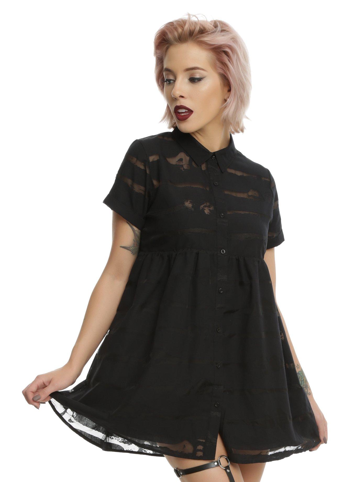 Iron Fist Bone Me Baby Doll Dress, BLACK, hi-res