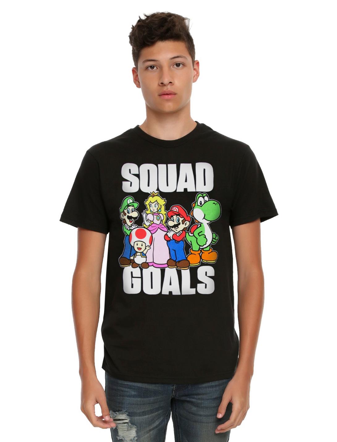 Super Mario Squad Goals T-Shirt, BLACK, hi-res