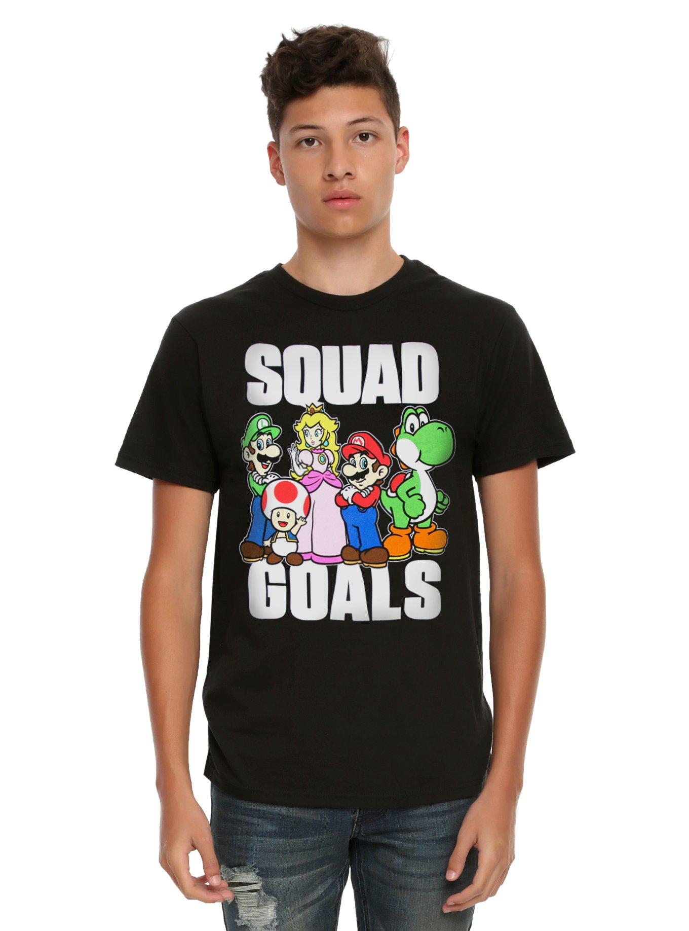 Super Mario Squad Goals T-Shirt, BLACK, hi-res