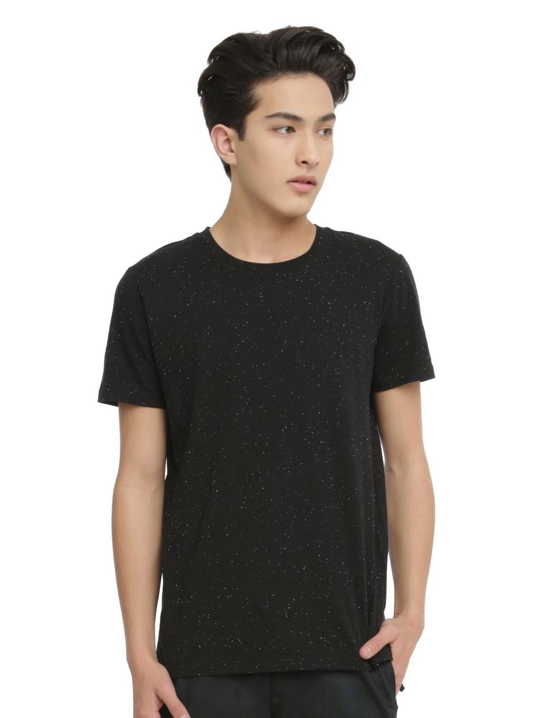 Brooklyn Cloth Speckled Step Hem T-Shirt, BLACK, hi-res