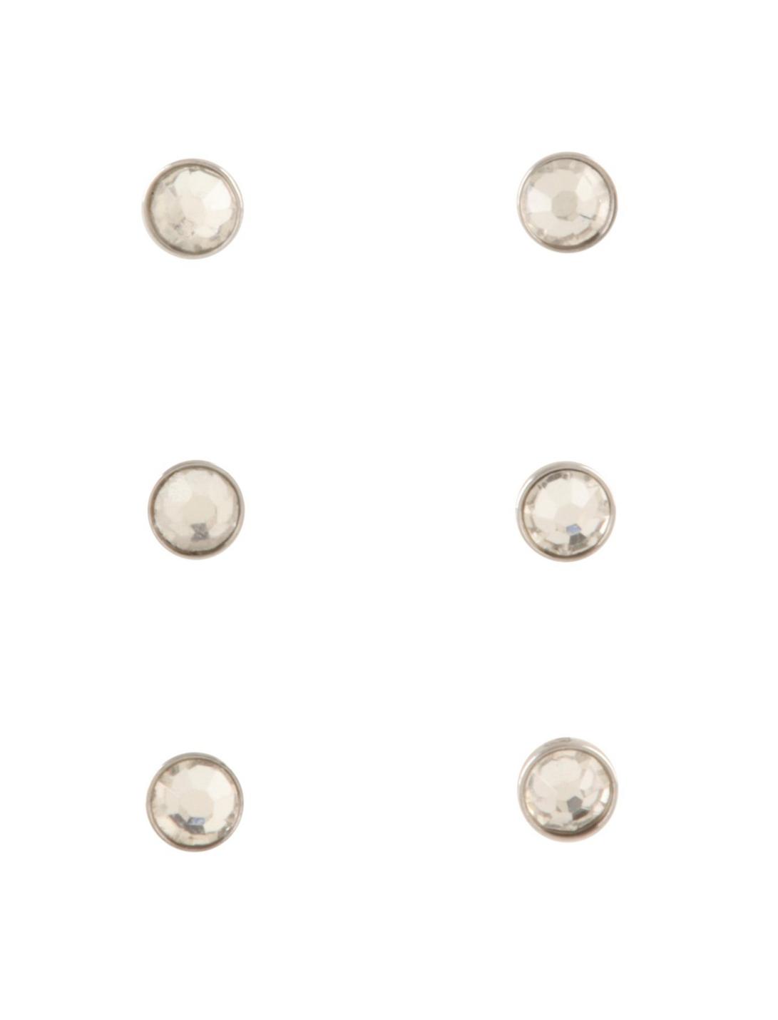 Steel Clear CZ Nose Stud 6 Pack, SILVER, hi-res