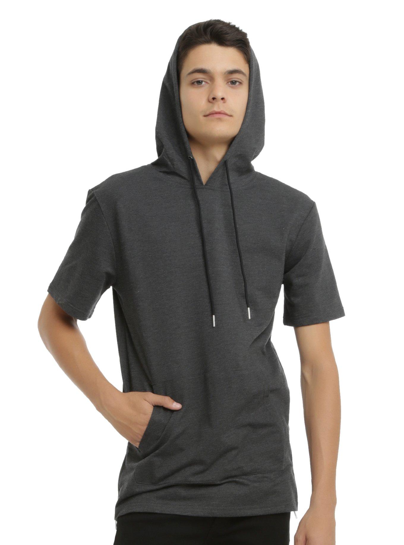 KDNK Charcoal Pullover Side Zipper Hoodie, CHARCOAL, hi-res