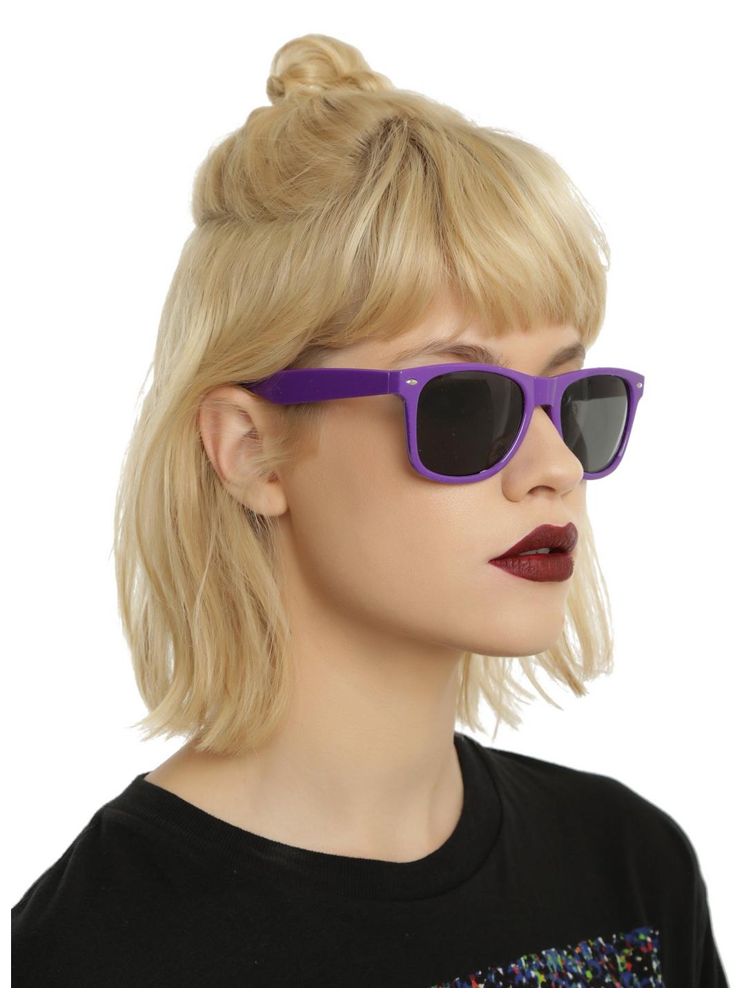 Purple Smoke Lens Retro Sunglasses, , hi-res