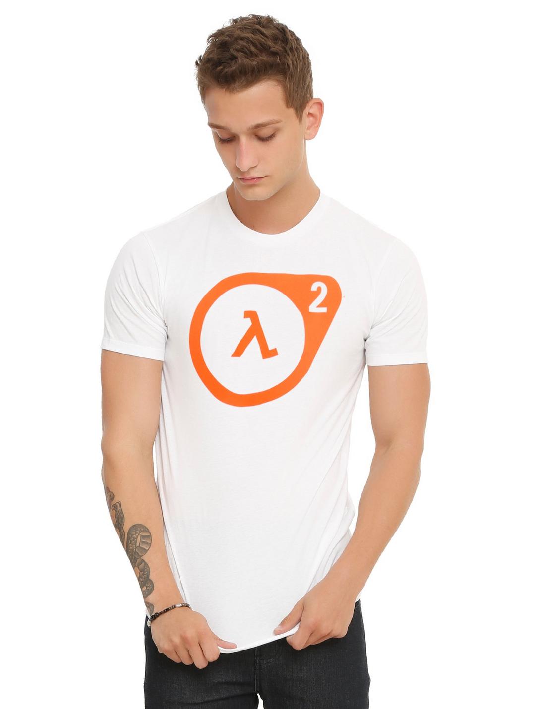 Half-Life 2 Lambda Logo T-Shirt, WHITE, hi-res