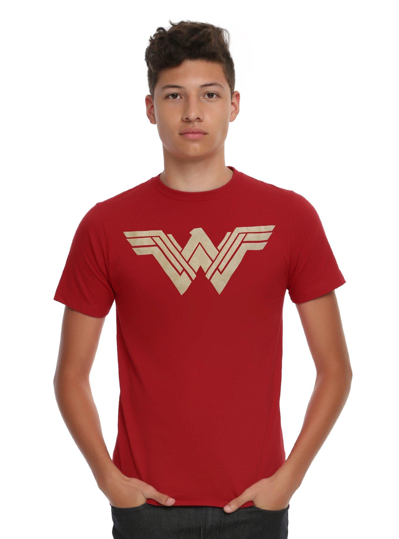 DC Comics Batman V Superman: Dawn Of Justice Wonder Woman Logo T-Shirt, BURGUNDY, hi-res