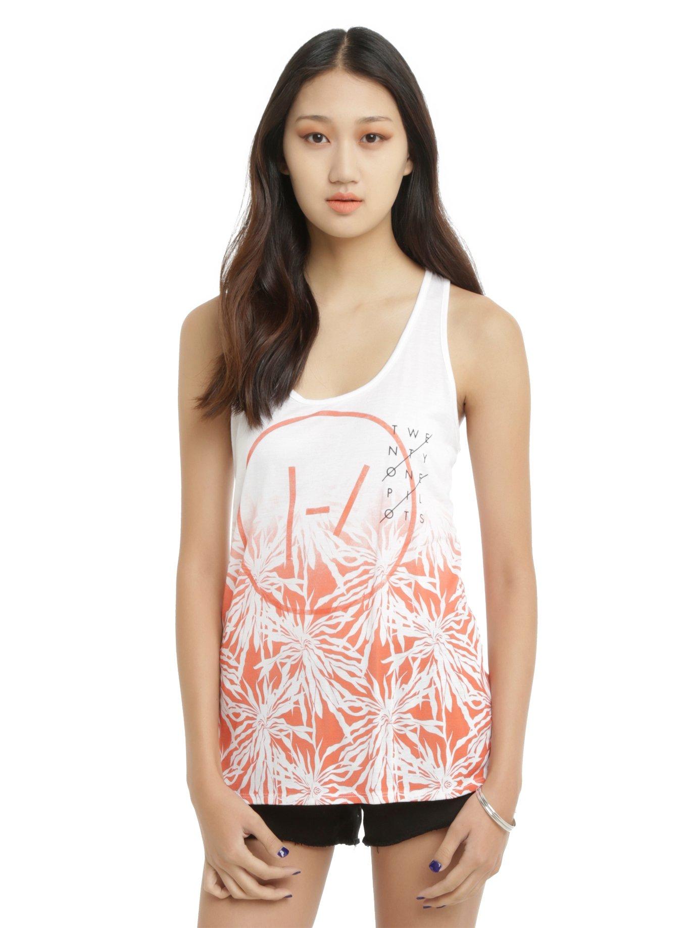 Twenty One Pilots Tropical Sublimation Girls Tank Top, WHITE, hi-res