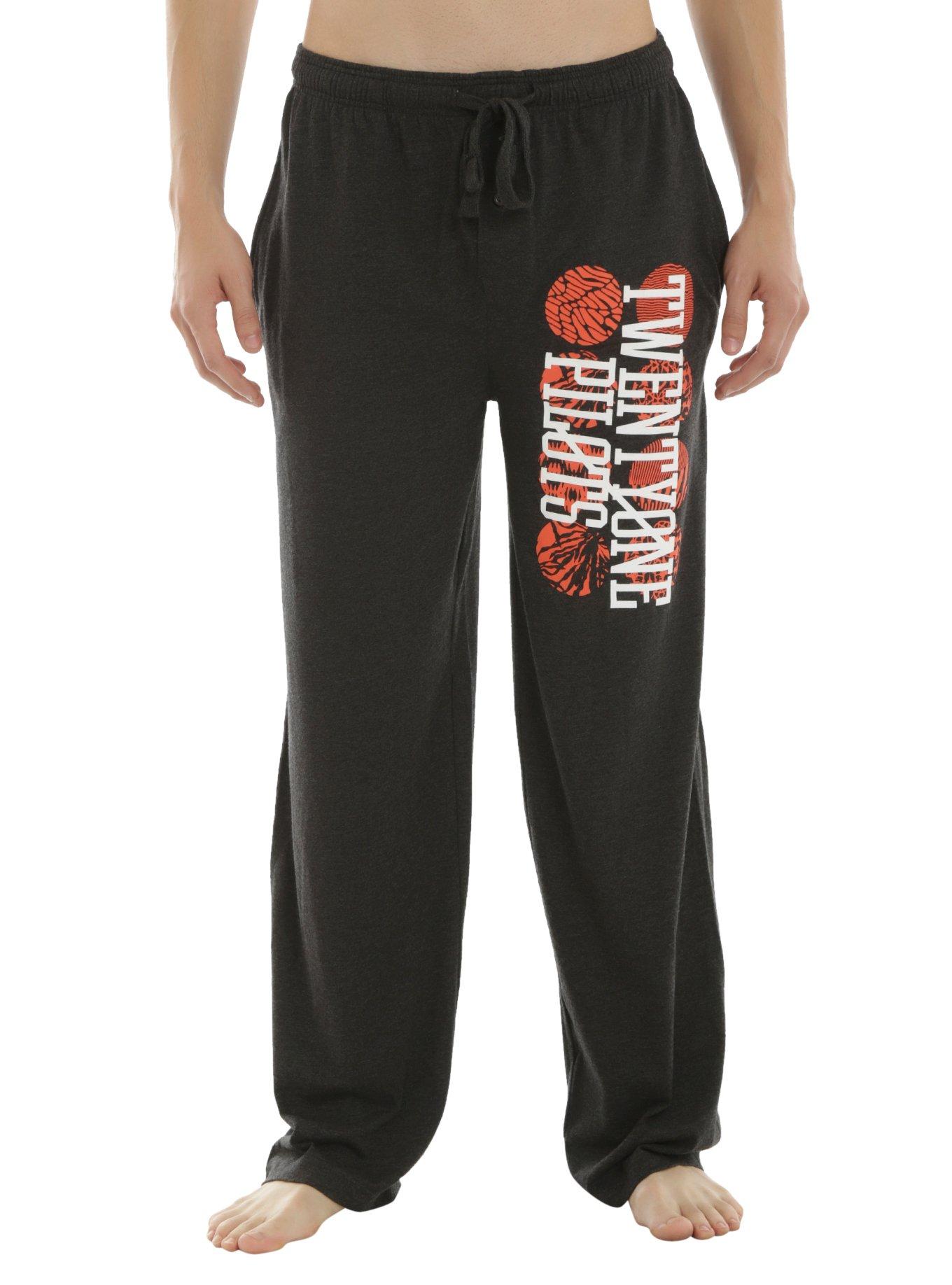 Twenty One Pilots Logo Guys Pajama Pants, BLACK, hi-res