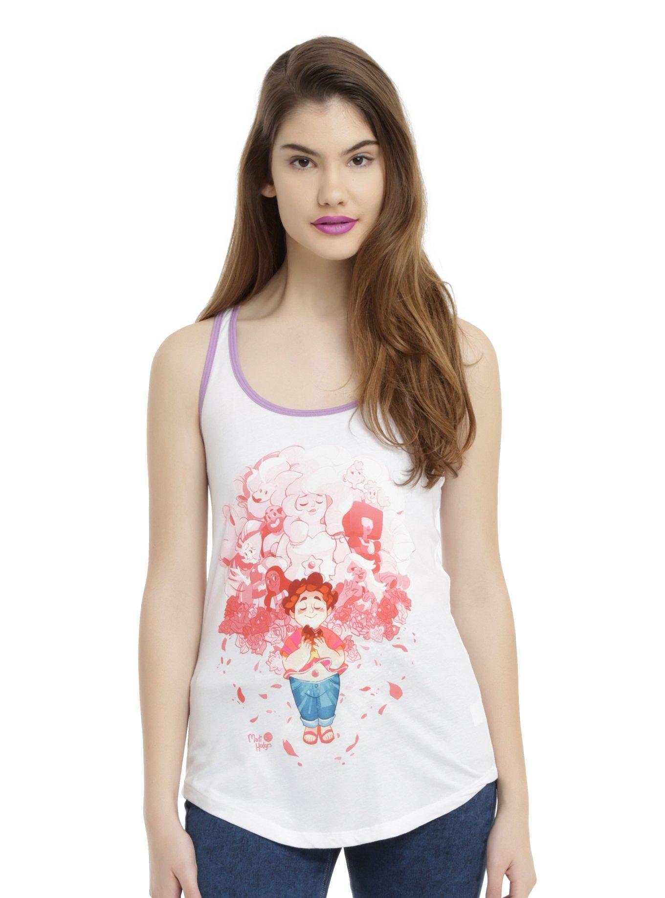 Steven Universe Gem Glow Girls Tank Top, WHITE, hi-res